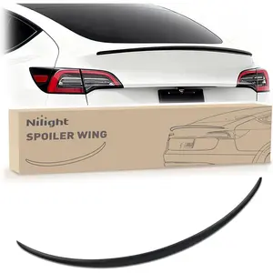 Nilight Spoiler Compatible with Tesla Model Y 2020 2021 2022 2023 2024 Spoilers for Cars Rear Spoiler Wing ABS Sporty Rear Trunk Lip Exterior Accessories Easy No-Drill Installation, Matte Black