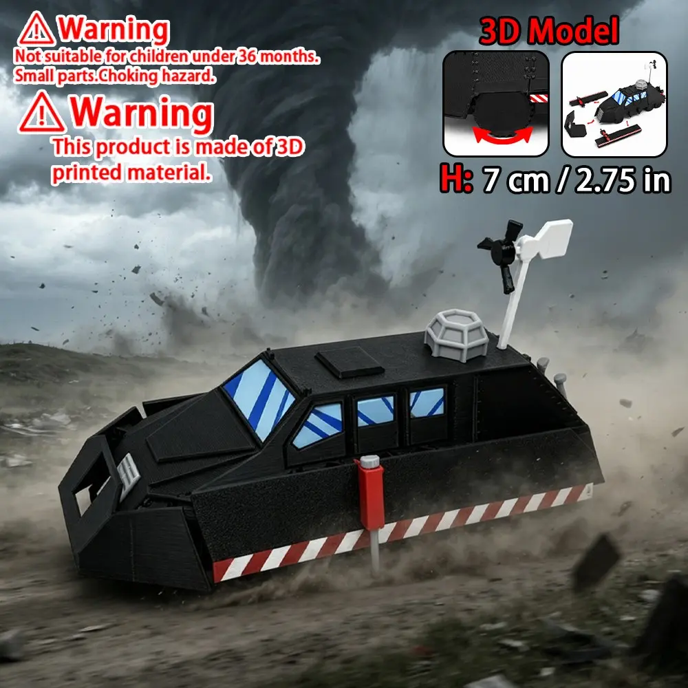 Creative TIV-II Storm Chaser Style 3D Printed Assembled Car Model, Tornado Intercept Vehicle for Collector&Desk Decor&Storm Fans