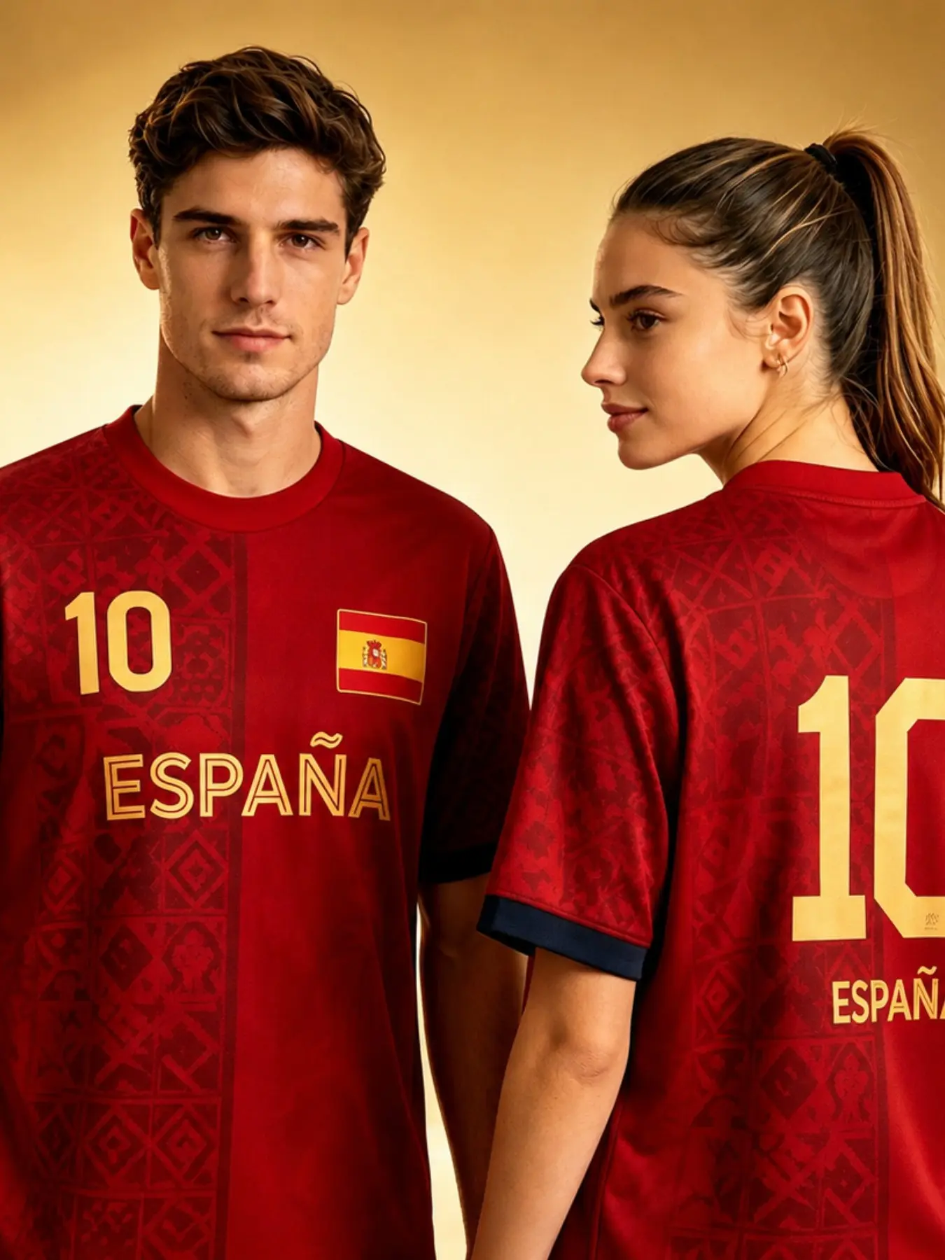 Spain 2026 Summer Unisex O-Neck Short Sleeve T-Shirt, All over Print, Slim Fit, Long Sleeve, Casual Style, Ideal for Football Fans