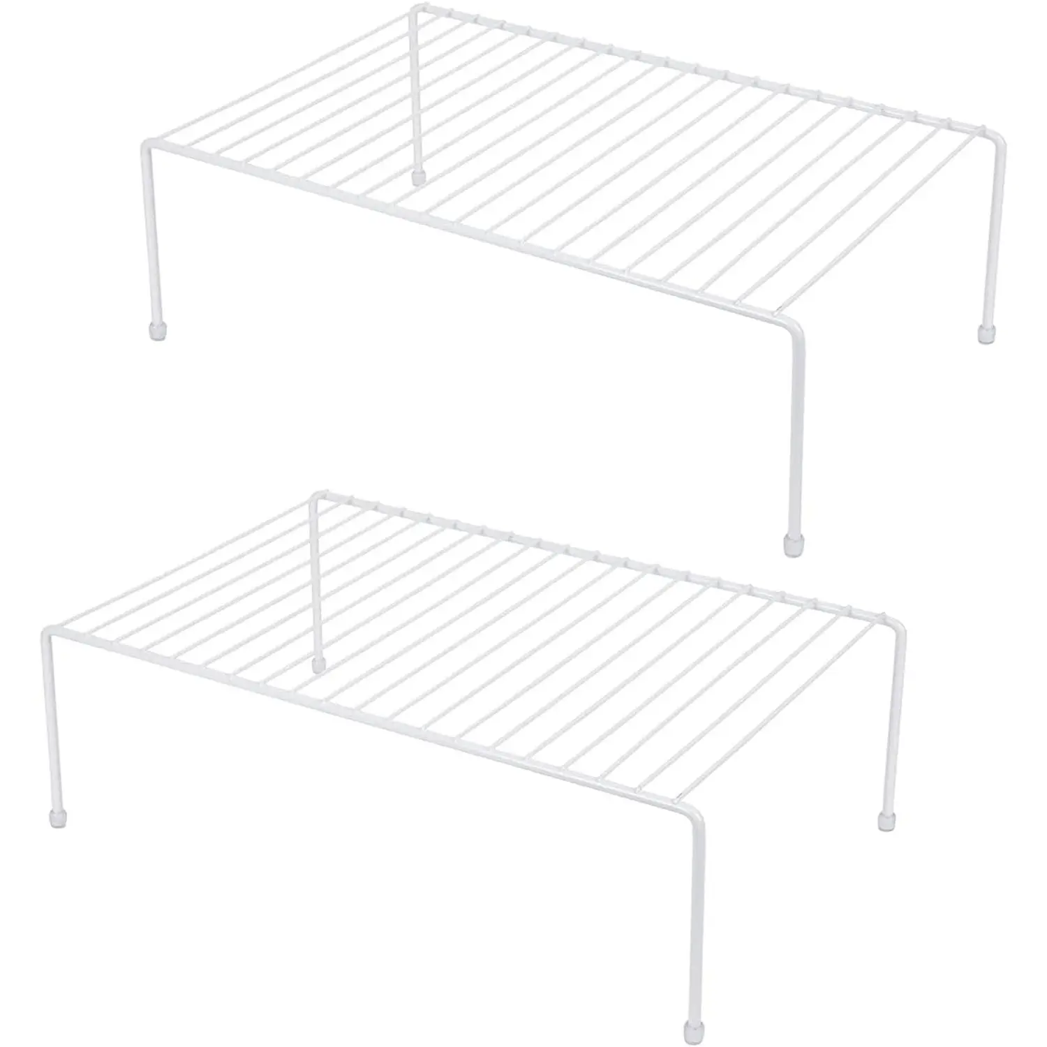 Set of 2 Large (16.1 x 10.2 Inch) Cabinet Storage Shelf Rack, Shelves,Kitchen Counter and Cabinet Shelf, Storage Rack Organizer for Bathroom Cupboard (White)