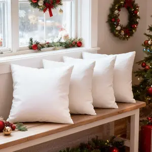 Whonline 4/6 Pcs Premium Throw Pillow Inserts, 18*18/20*20 Inch, Soft Durable Polyester Fiber Filling, Machine Washable, All-Season Classic No Print, Multipurpose for Sofa Bed Holiday Decor