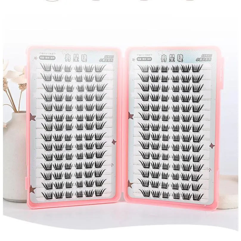 Large Capacity Lash Book Thin Segmented False Eyelashes Soft Natural Voluminous Clusters Easy Wear