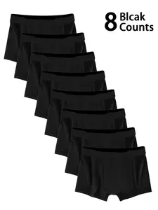 8-Pack Men's Solid Briefs, Soft Skin-Friendly Material, Comfortable Daily Wear, Ideal for Home & Sports, Men's Underwear Set