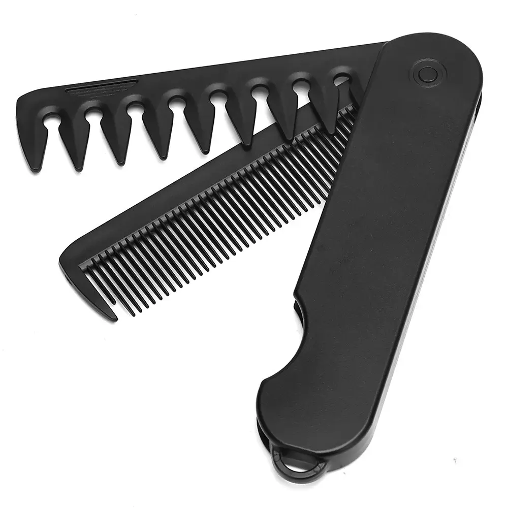 2 in 1 Pocket Folding Comb Barber Hair Clipper Combs Hair Styling Tools Professional Salon Wide Tooth Oil Head Comb
