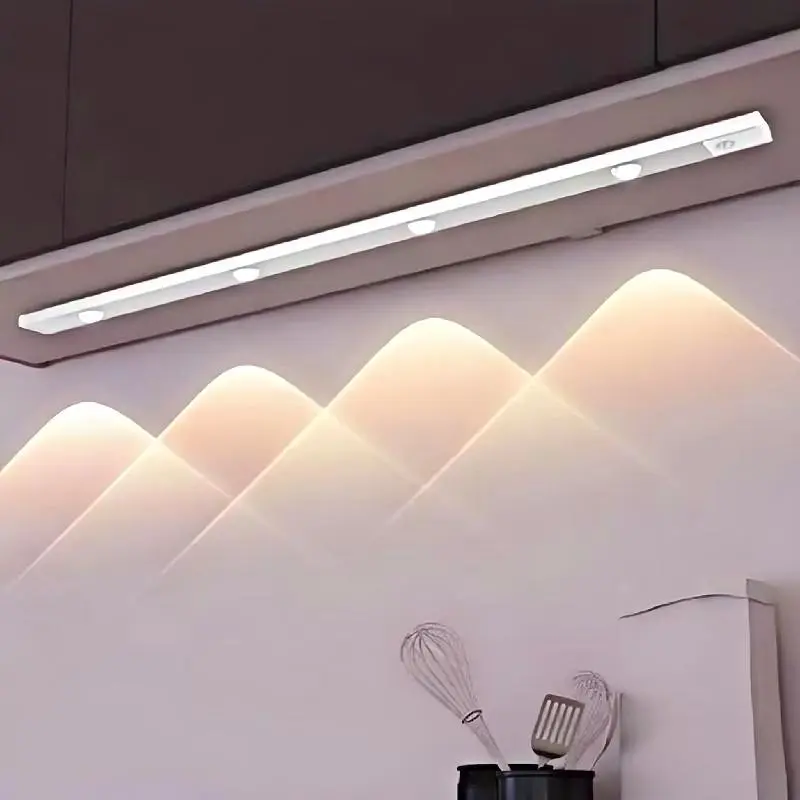 Ultra-Thin Smart Motion Sensor LED Cabinet Light, USB Rechargeable, Ideal for Kitchen Countertop, Bedroom Closet, Hallway, Entryway