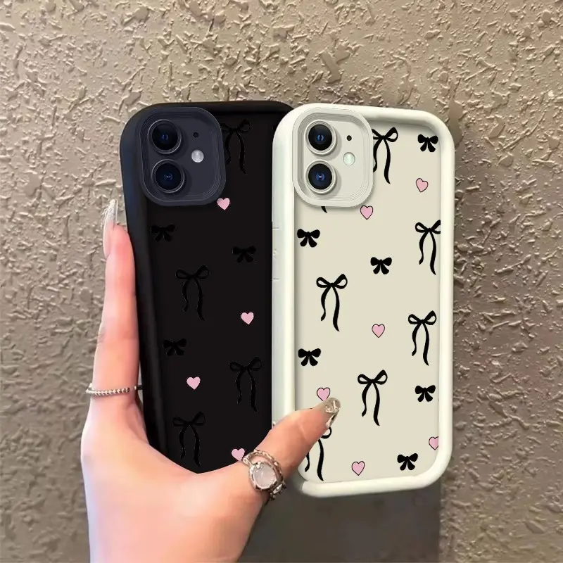 Phone case for iphone 11 12 12MINI TPU Enhanced Peotection Gift Black Bows & Pink Hearts Phone Case Full cover protection Celestial Eye Layered Phone Case ROOJTN24K
