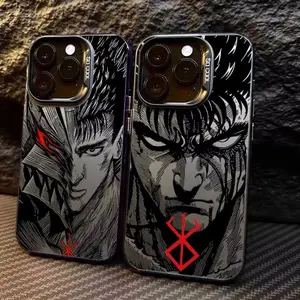 Fantasy cool dark anime B-Berserk phone case For iPhone 17/16/15/14/13/12/11/Pro/ProMax/Plus/Air/Xsmax/E, Featuring a Shockproof Matte Back, Anti-Fall, Ultra-Thin Design, Manga Merchandise, luxury fashion, Multiple Color Options, Special holiday Gift
