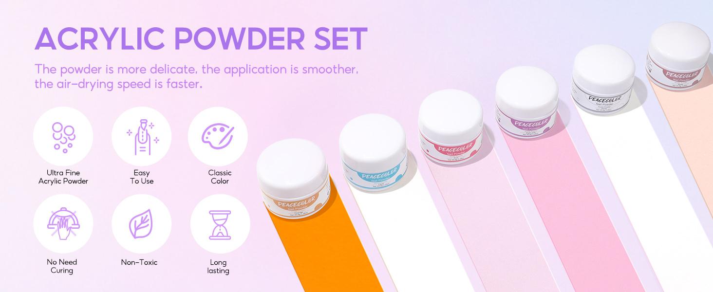 Acrylic Nail Kit for Beginners with Drill and U V Light 6 Colors Acrylic Powder Clear Nude Pink 4PC Gel Polish 24PC Glitter Powders Rhinstones Nails Kit Set Gifts for Women