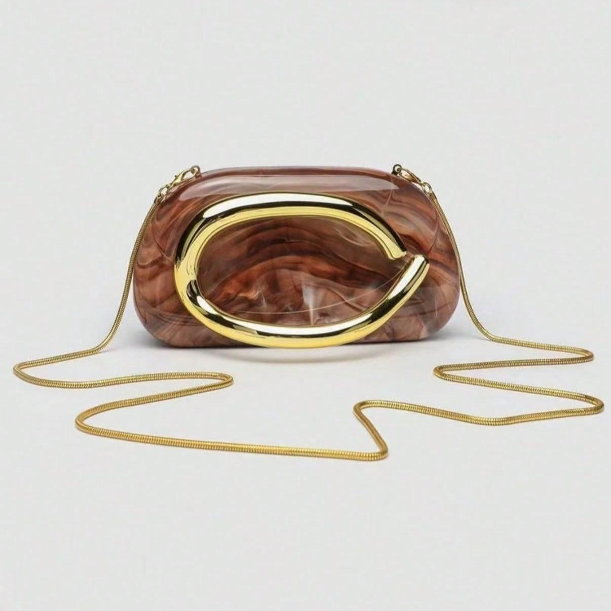 Acrylic Clutch Bag with Chain,  Rebellious Party Bag, Personalized Gift Choice, Comfortable And Fashionable, Stylish Handbag, Accessory Fashionable Style Crossbody Bag Suitable for All Occasions, Affordable Luxury Feel, Crossbody Bag, Ideal for Valentine'