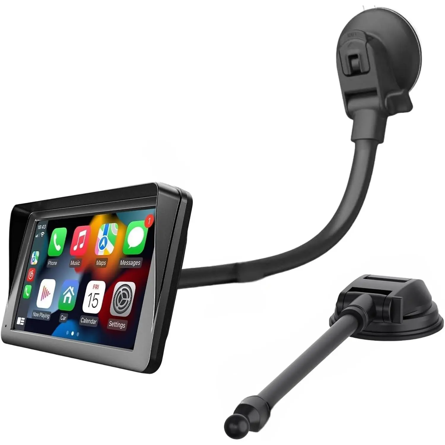 Suction Cup Mount for  Screen with 11.8” Long Arm, 360° Adjustable  Alloy Arm Strength Windshield Dashboard Mount with 78mm  Adhesive Disk  Holder for GPS Mount