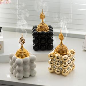 square ceramic incense burner, modern desktop incense burner, room scents, home fragrance holder for home office desktop decoration,  household items