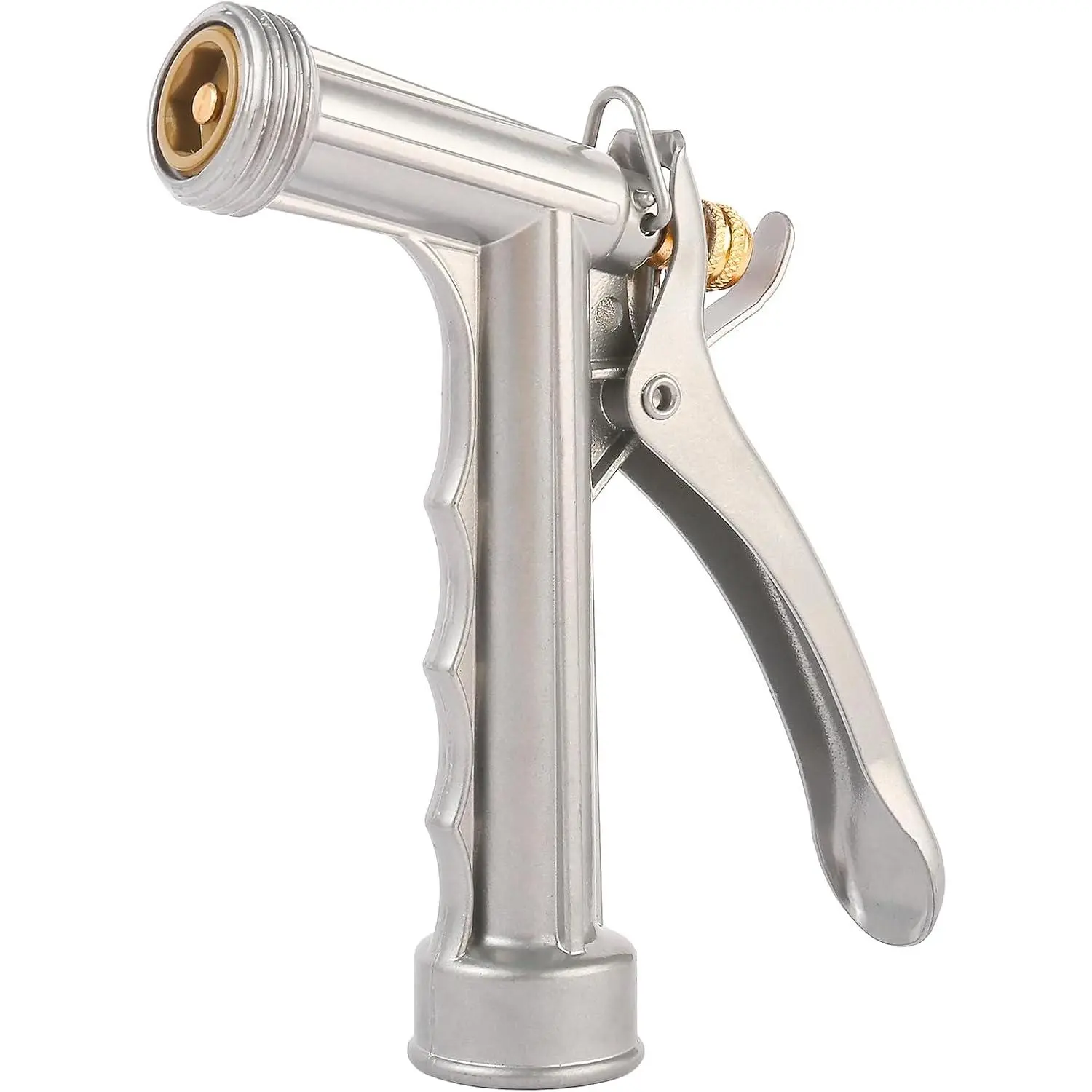 Garden Hose Nozzle, Water Hose Sprayer Nozzle with Threaded Front, Full Size Zinc Metal  Grip High  Nozzle, Adjustable  Water Flow for Watering, Washing, Cleaning (1 Pack)