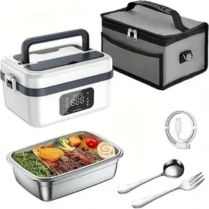 Cordless Electric Lunch Box, Rechargeable Portable Food Warmer, Ideal for Car Truck Work, Convenient Meal Solution, Compact Design