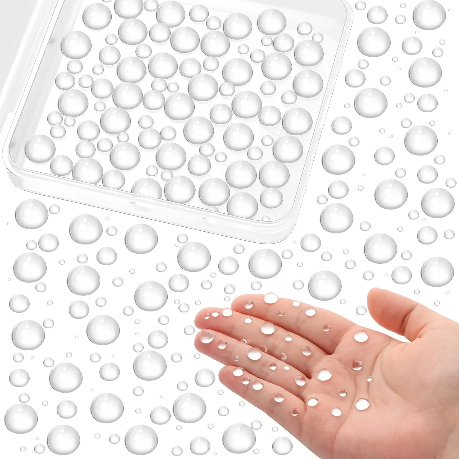 700 count Dewdrop Water Droplets Embellishments - Clear  Dewdrop Beads for DIY Crafts & Paper Decor