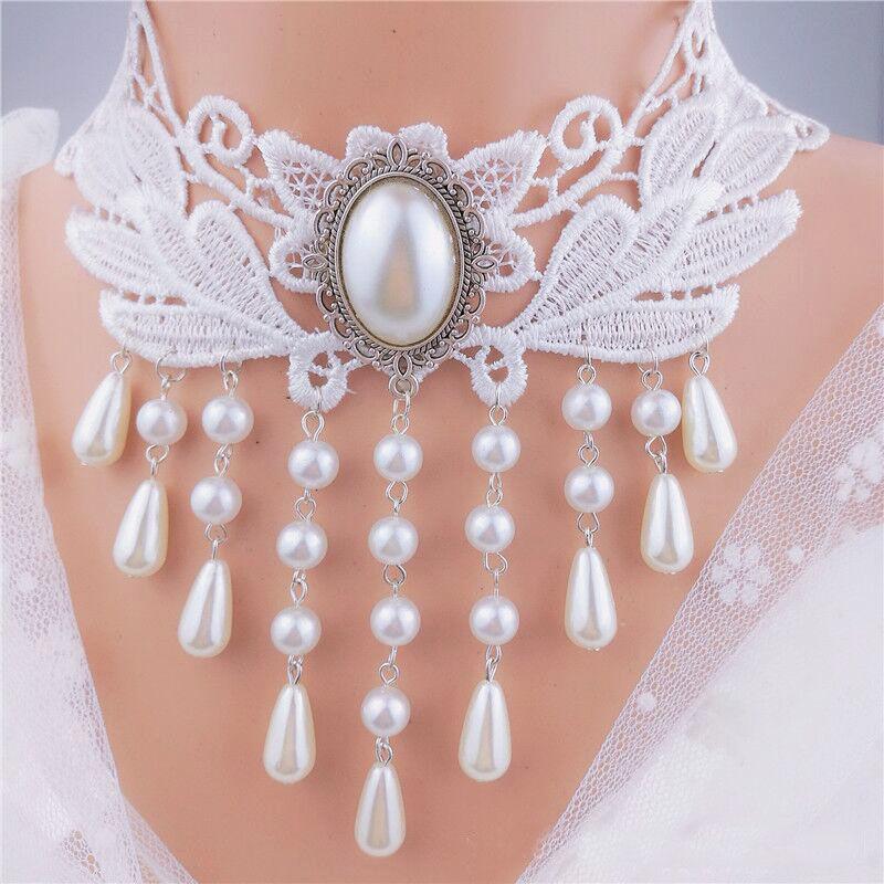 White Lace Floral Choker Necklace for Women Bridal Wedding Choker with Tassel Delicate Lace 3D Florals Adjustable Comfortable Bridal Jewelry Perfect for Vows & Last Dance