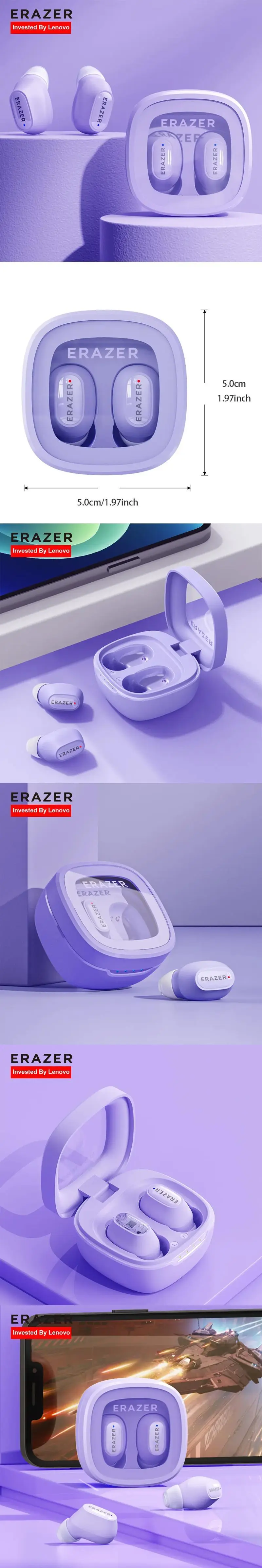 Product Introduction of ERAZER XT62PRO Wireless Earbuds with Mic, Fall Mini Headphones, In-ear Earphone, IPX5 Waterproof Earphone 9