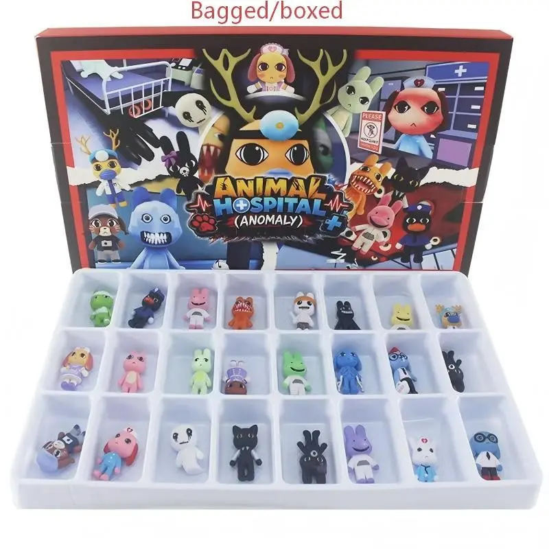 24-Day Horror Animal Hospital Blind Box Calendar, Room Decor Figurines, Halloween & Christmas Gifts, Kids' Favorite Collectibles