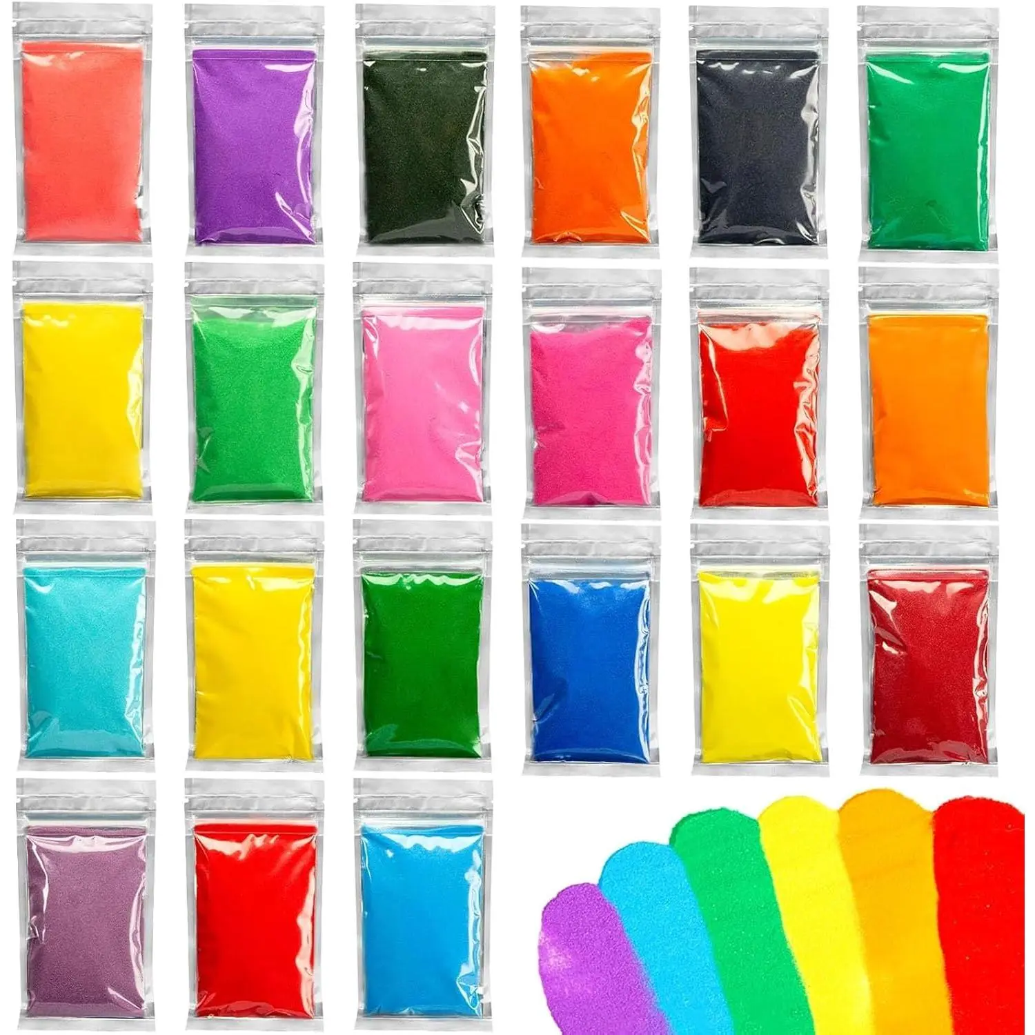 21 PCS Colored Sand for Crafts, Sand Art Kits for Kids DIY Painting Project, Decorations for Home Wedding Decorfidget toys