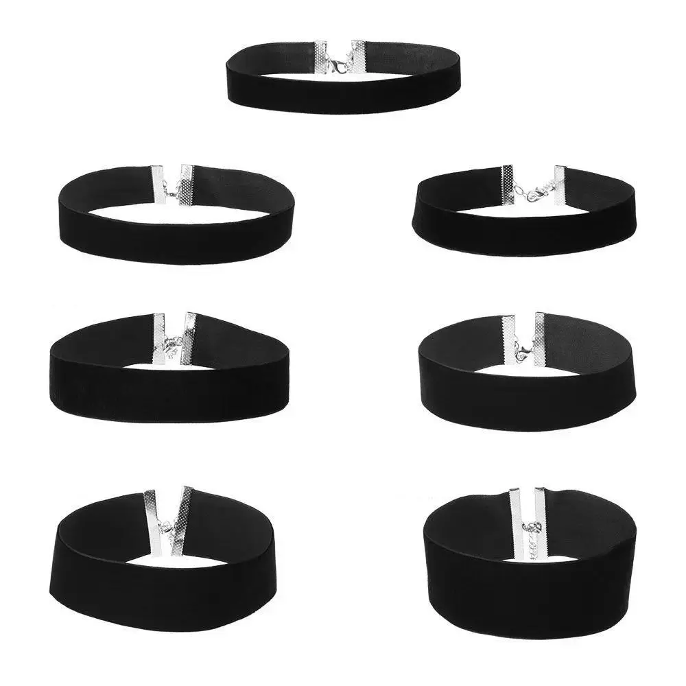 New Black Ribbon Necklace Velvet Choker Necklace Ribbon 90s Retro Vintage Gothic Adjustable Women Fashion Jewelry Choker