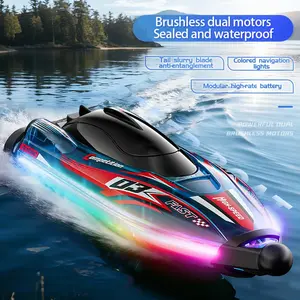 Outdoor Pool Remote Control Boat, 2.4g Submarine Toy, 25km/h Speed, Variable Speed, 360° Rotation, Lights, Beginner Friendly, Birthday Gift