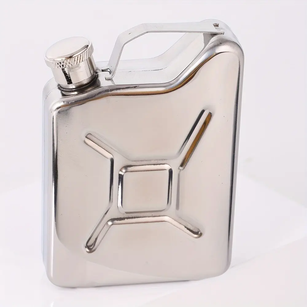 1pc 5oz Stainless Steel Mini Flask, Portable Outdoor Oil Bottle, Unique Shape Wine Bucket, Compact and Lightweight Design