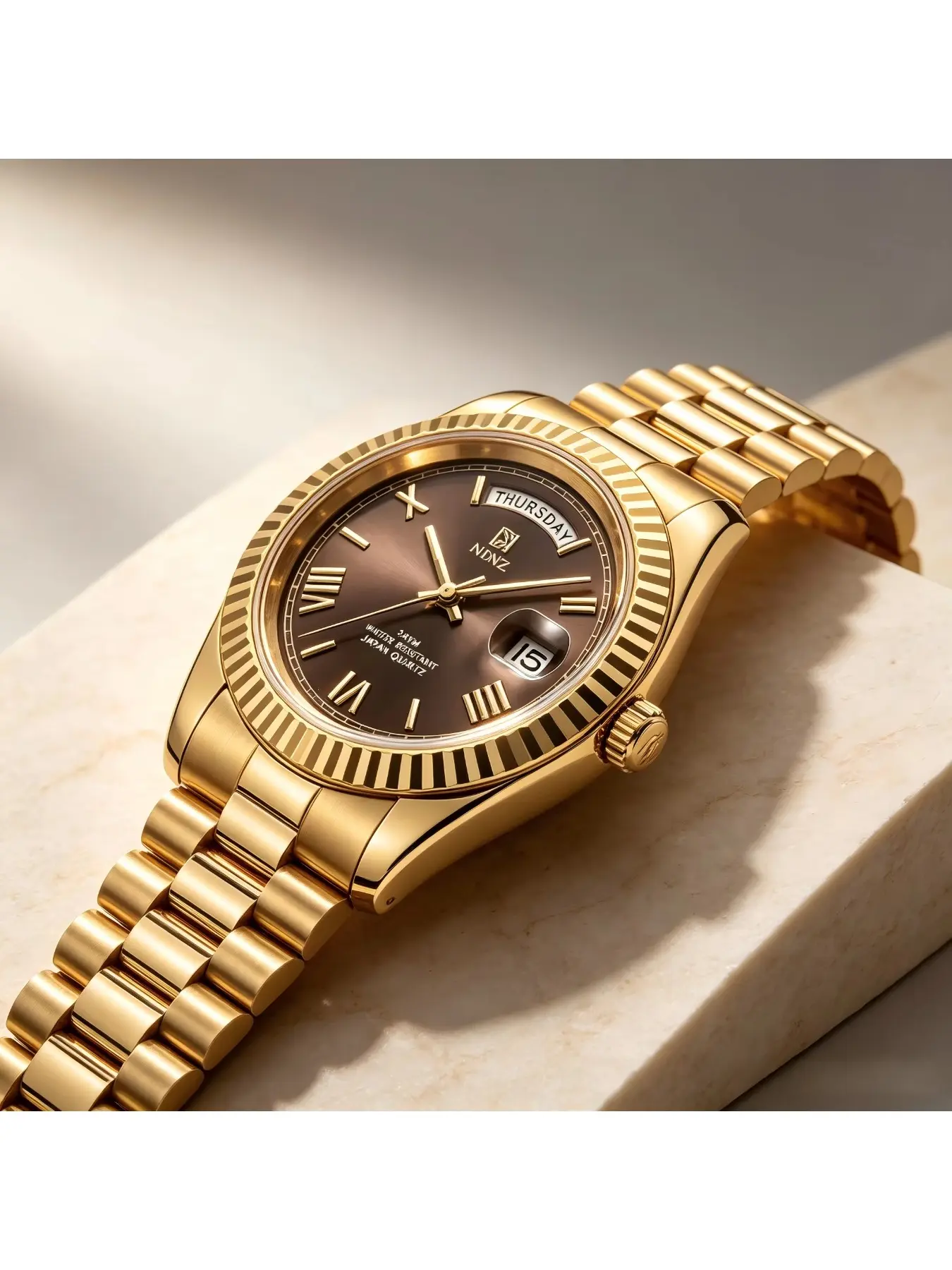 Fashionable waterproof couple's wristwatch, men business quartz watch, date and timing function, steel strap, Japanese movement