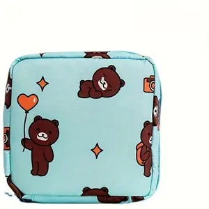 Cute Cartoon Girls' Sanitary Napkin Storage Bag, Large Capacity Portable Travel Pack, Convenient Hygiene Organizer for Women