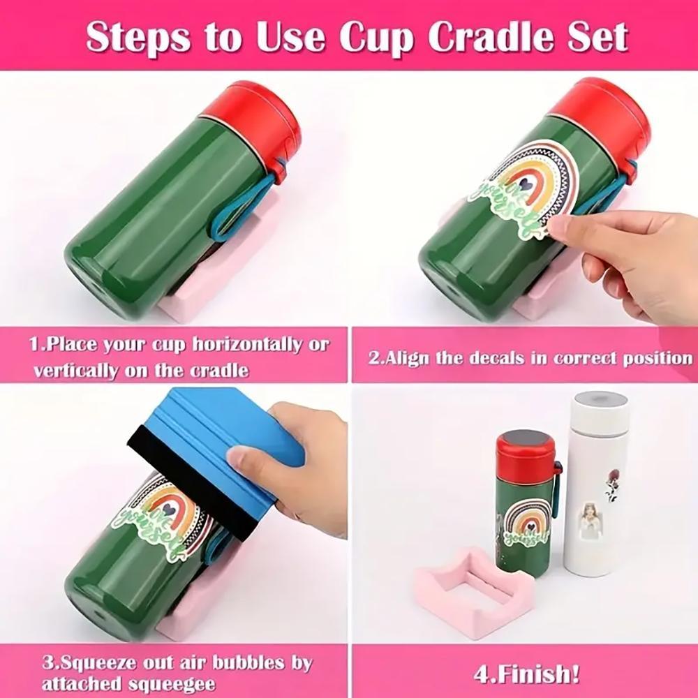 Cup Holder, 1 Set Including 1 Count Durable Silicone Cup Holder & 1 Count Scraper, Drinkware Accessories for Home Kitchen, Drink Holders