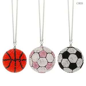 Sparkling Sports Ball Pendant Set - Crystal-Embellished Football & Basketball Charms for Car Interior Decor, Trendy Bag Accessory with a Dazzling Look,Personalized,Boyfriend,Keychain