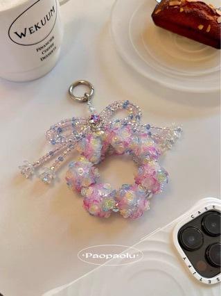 Popular luminous and color-changing colorful flower ball can be used as a pen, phone chain, bag chain, or accessory
