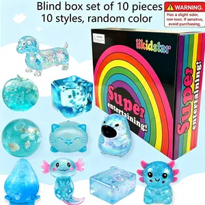 10-Piece Surprise Blind Box Malt Sugar Squishy Set, Stress Relief Creative Slow Rebound Squishies, 10 Styles, Party Gift