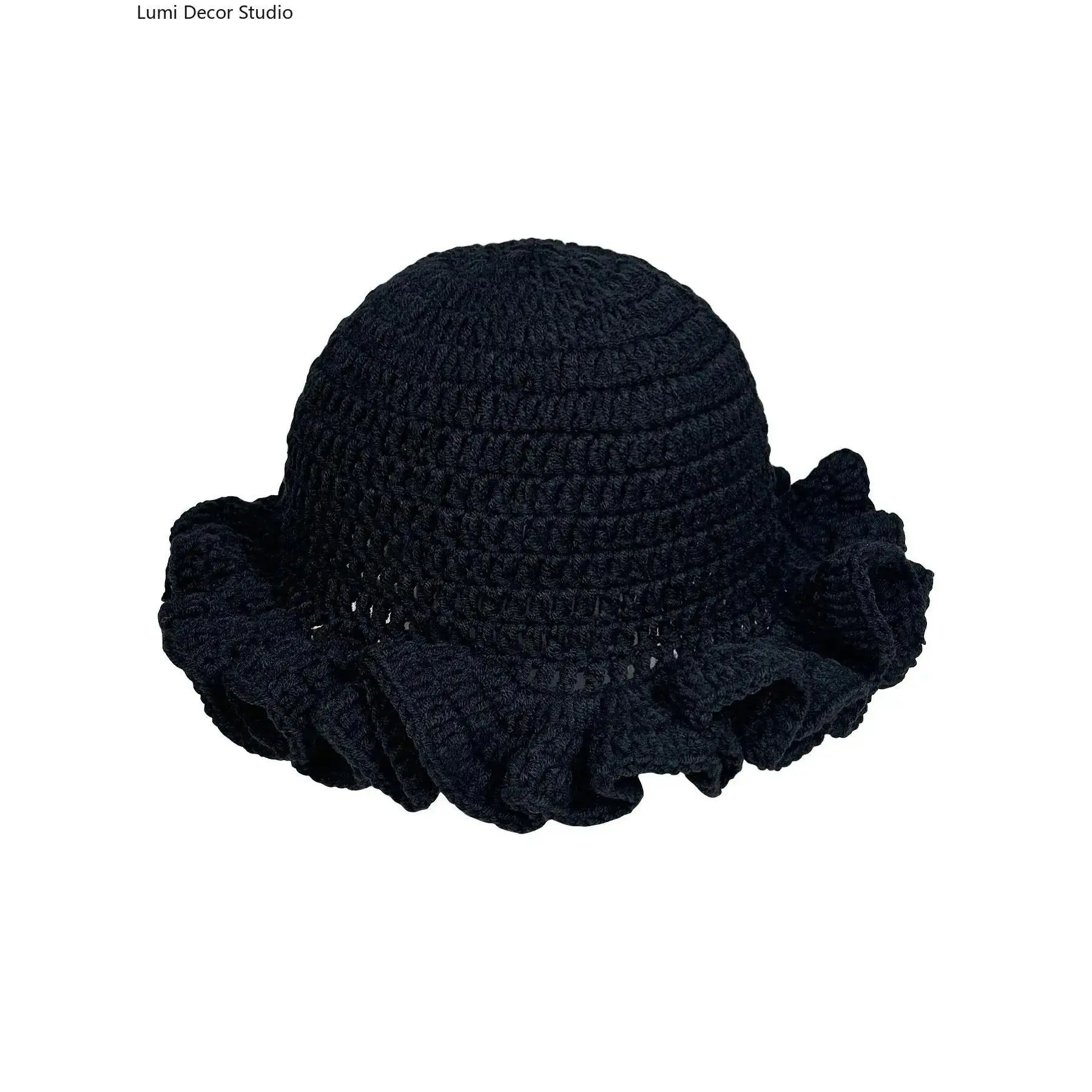 Women's Handmade Crochet Bucket Hat - Knitted Fabric, Fitted, Soft, Hollow-Out Design Sun Hat with Warmth, Accessories for Women for Beach, Casual Wear (Sports & Outdoor Accessory)