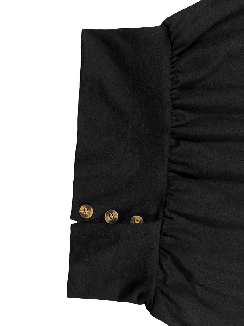 Women's Plain Button Decor Pullover Sweater, Y2K Casual Long Sleeve Crew Neck Jumper for Spring & Fall, Fashion Women's Knitwear for Daily Wear