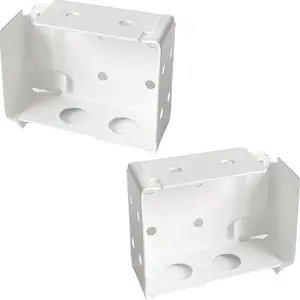2 Pieces Box Mounting Bracket for Low Profile Horizontal Blinds with 1-3/4" x 2 1/2" Headrail - White Color