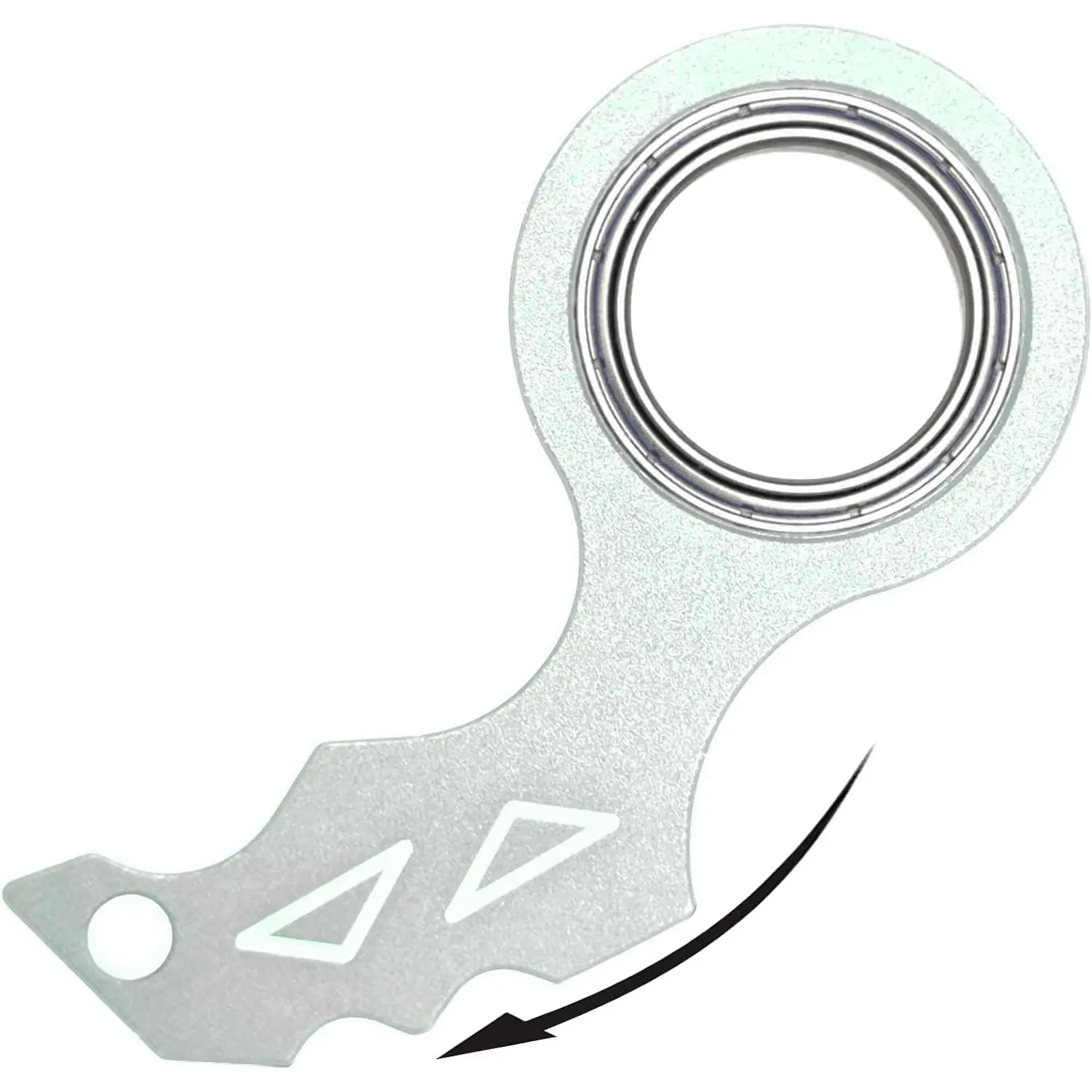 New Keychain Spinner Fidget Keychain Fidget Ring Metal Key Chain Spinner Fidget Spinner Keychain Toy  Man Women and Kids (New Silver)