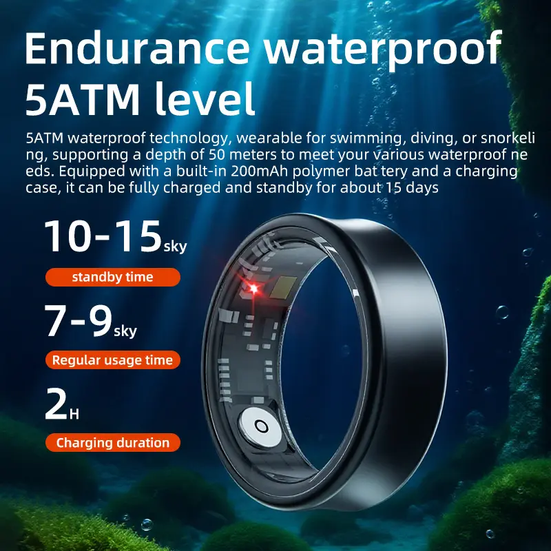 T05 Smart Ring - Wearable Fitness Tracker, Daily Exercise Pattern & Health Data Monitor for Anytime Anywhere Tracking (Smart Rings for Phones & Electronics)