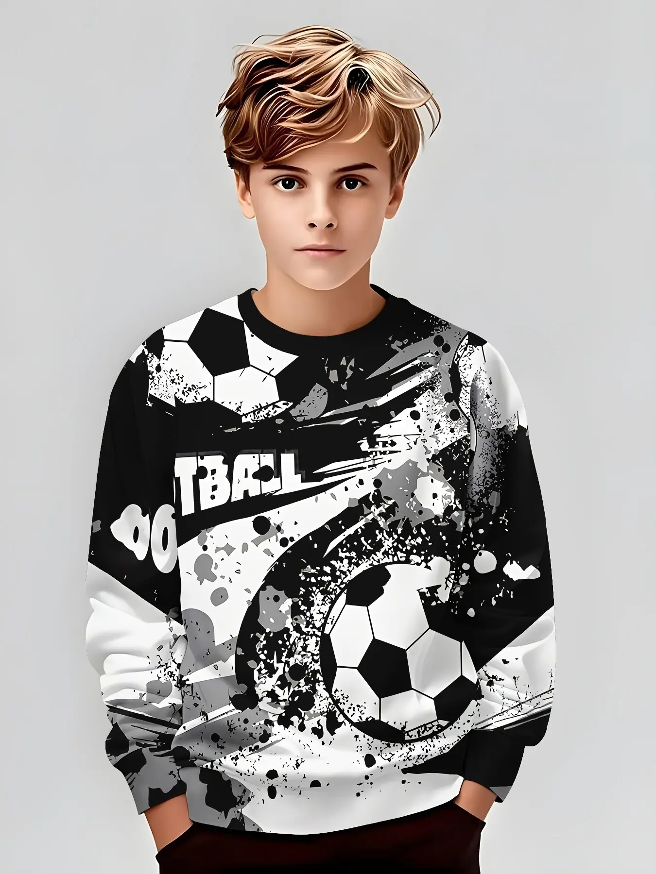 Game Theme Long Sleeve Graphic Crewneck Sweatshirt, Esports Pattern Trendy Boys' Sweatshirt, Fall & Winter Fashion Clothing