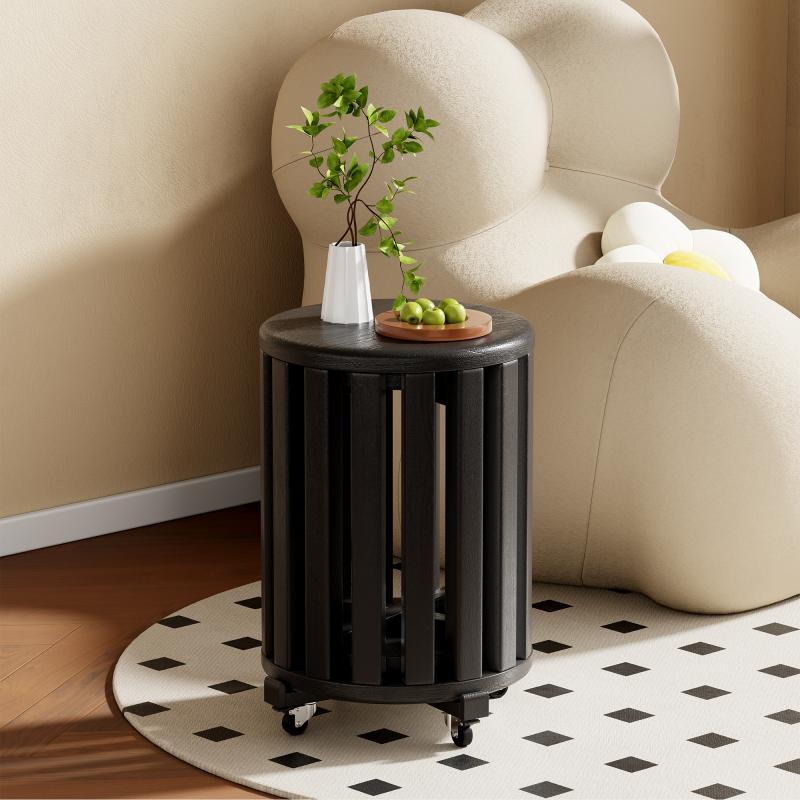 100% solid wood stackable stools set of 4, wooden stools, 18-inch stools, stacking stools, nesting tables, sturdy and durable, no installation required, top stackable round side table