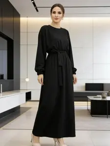 Muslim Middle Eastern Women's Fashion Batwing Sleeve Abaya Dress, Long Robe Without Headscarf, Stylish and Comfortable Modest Islamic Clothing