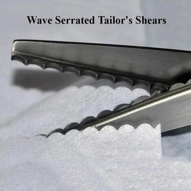 1pc Tailor's Lace Scissors DIY Stainless Steel Hand Scissors 3/5/7mm Wave Serrated Lace Tailor's Scissors Essential Sewing Tools Sewing Supplies