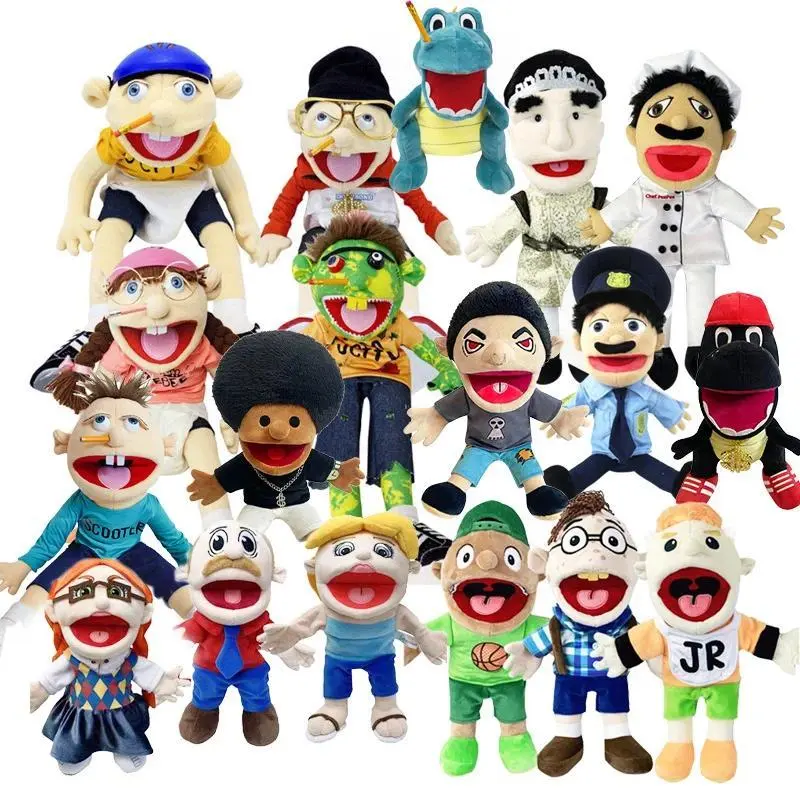 Family Hand Puppet Pet Booger Feebee Rocker Zombie Dad Mom Chef Price Police Junior Joseph Cody Penolope Open Mouth Muppet