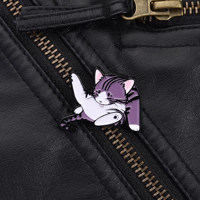 Funny Cat Enamel Pin Cartoon Brooch Lapel Cute Backpack Badge Fashion Interesting Jewelry Accessories Gift For Friends