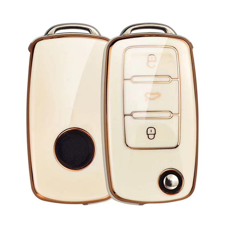 Fashion Car Key Case, Anti-theft Universal Protective Car Key Case Cover for Volkswagen, Toyota, Golf 4 3 5 6, MK6, Passat B5 B6 B8 B7, Touran, Bora, Tiguan, Jetta, Car Key Protector