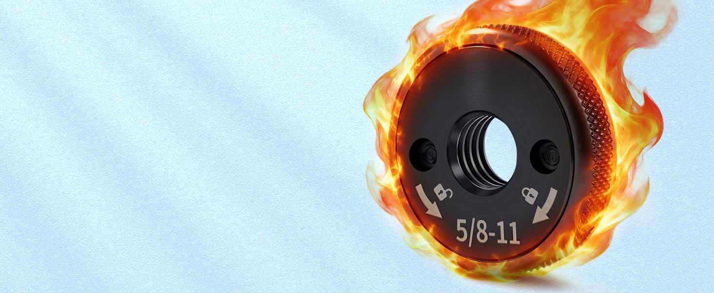 5/8"-11 Angle Grinder Flange Nuts 2-Pack Tool-Free Quick Release Locking Kit Silver D-Ring Knurled Arbor Nut Heavy Duty Self-Locking for 4-1/2 5 7 9 Inch Grinders Must Have DIY Tool Upgrade