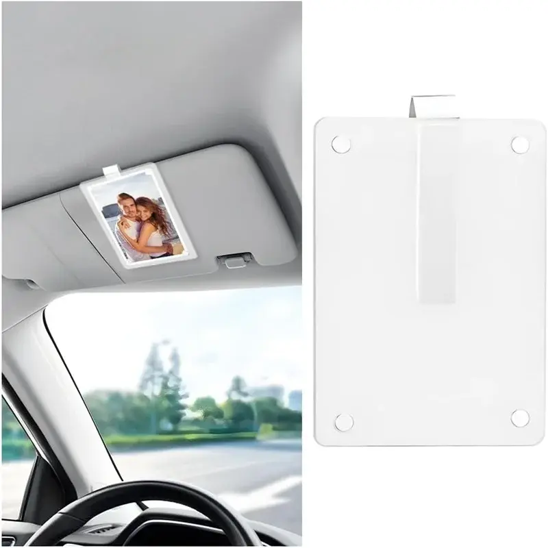 Picture Frame Clip, Photograph Display Horizontal Vertical Car Sun Visor Photo Holder, Magnetic Acrylic Sun Visor Clip