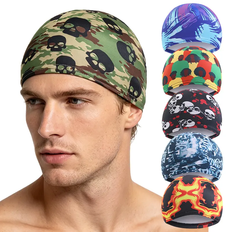 Viral Camo Skull Stretch Wave Cap Elastic Dome Cap Quick Dry Motorcycle Helmet Liner Tactical Skull Cap Men Daily Sports