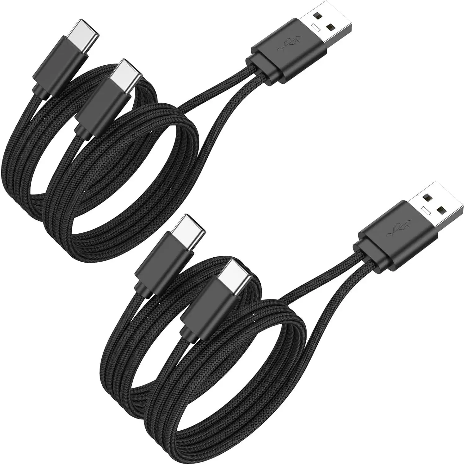 1.5FT 2Pack USB C Splitter Adapter, 2 in1 USB A Male to  Type C Male Port Power  Splitter (Only for , Not Transmit Data) for Smartphone/watch,Mini Fan, headset etc.