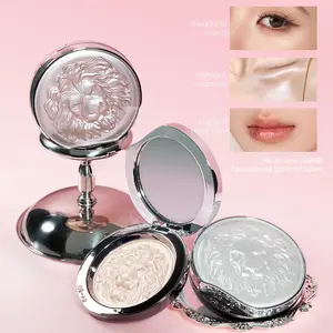 OR-AR Original Artist Lion Embossed Shimmer Highlighter Brightening Glass Skin Highlight for Face Cheek Collarbone & Body