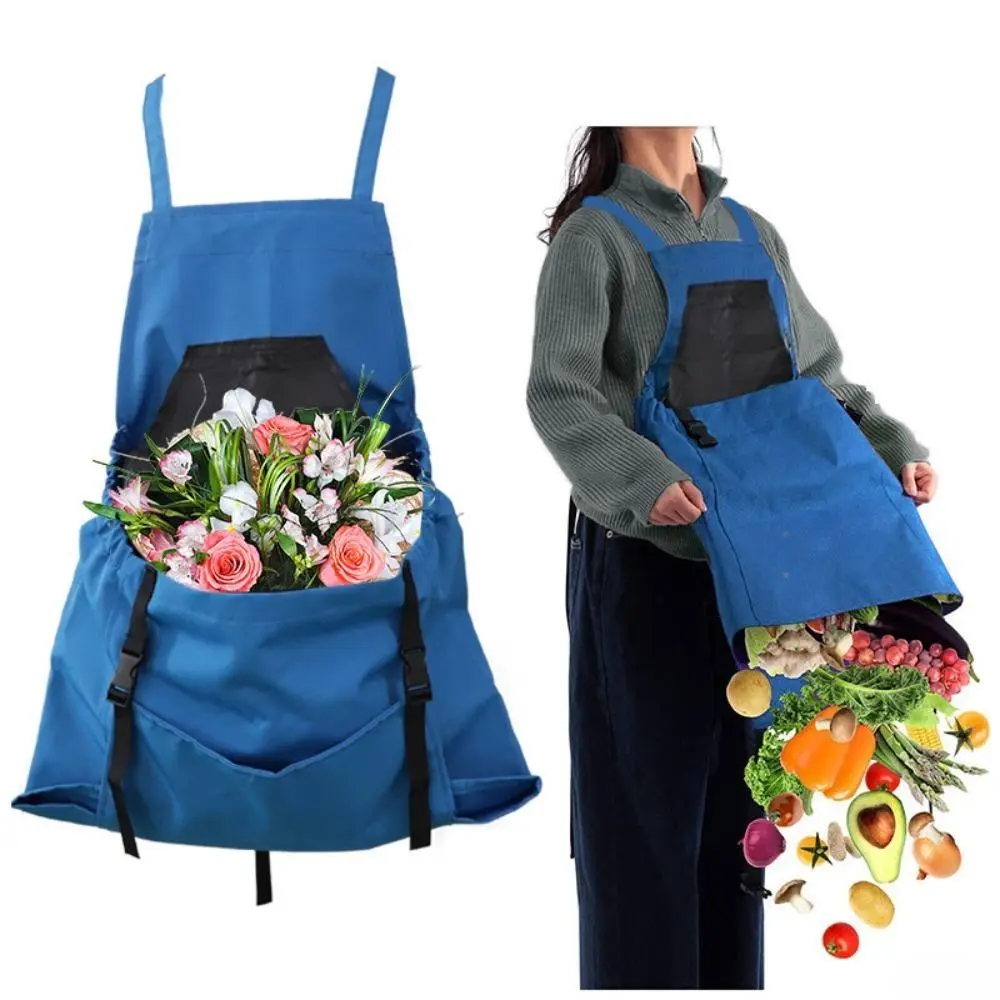 Multifunctional Convertible Garden Harvest Apron Backpack, Large Capacity Quick Release Picking Bag with Oversized Storage Pocket, Outdoor Fruit Veggie Gathering Tool Apron