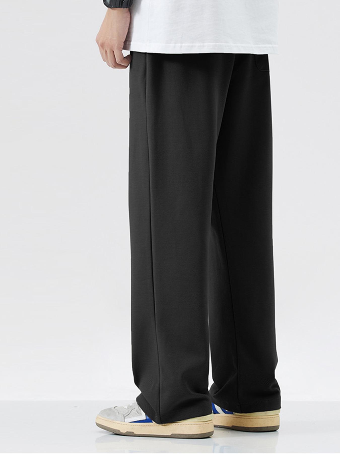 Men's Solid Color Pocket Drawstring Waist Sweatpants, Casual Comfy Loose Jogger Pants for Spring & Fall, Men's Trousers for Daily Wear